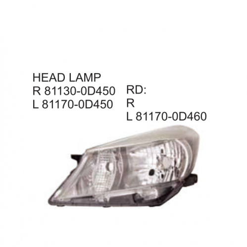 Toyota YARIS VITZ 2011-2013 Head lamp 81130-0D450 81170-0D450 81170-0D460