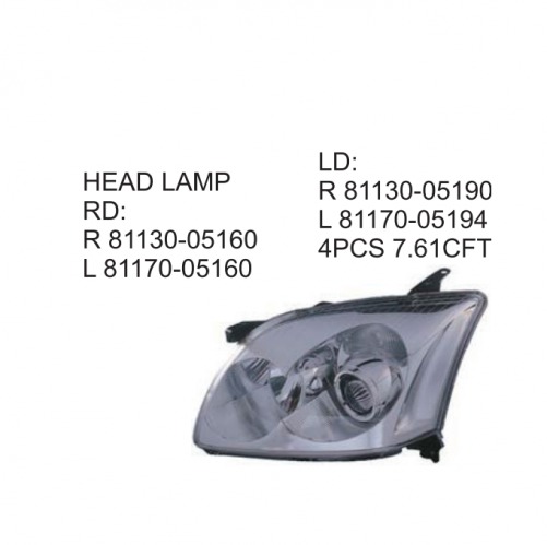 Toyota AVENSIS 2003 Head lamp 81130-05160 81170-05160 81130-05190 81170-05194