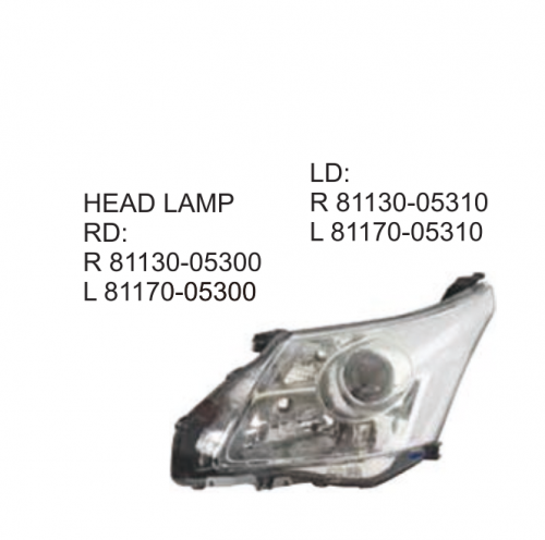 Toyota AVENSIS 2008 Head lamp 81130-05300 81170-05300 81130-05310 81170-05310